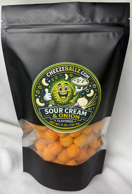 Sour Cream & Onion - Gourmet Flavored Cheeze Balls - 4 oz. Pouch