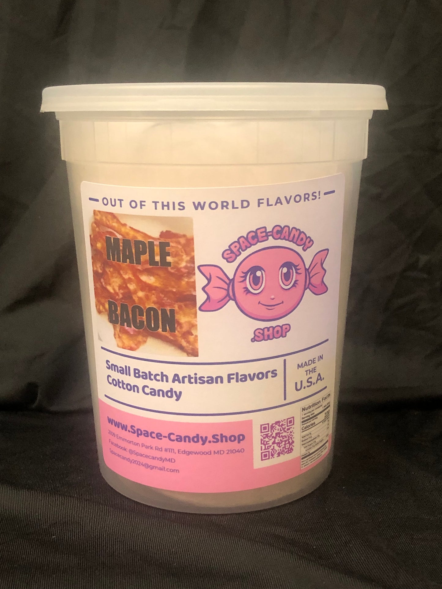 Maple Bacon Classic Cotton Candy 32 oz. Tub