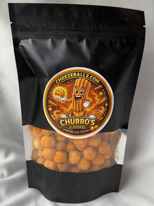 Churro Cinnamon Sugar - Gourmet Flavored Cheeze Balls - 4 oz. Pouch