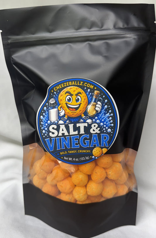Salt & Vinegar - Gourmet Flavored Cheeze Balls - 4 oz. Pouch