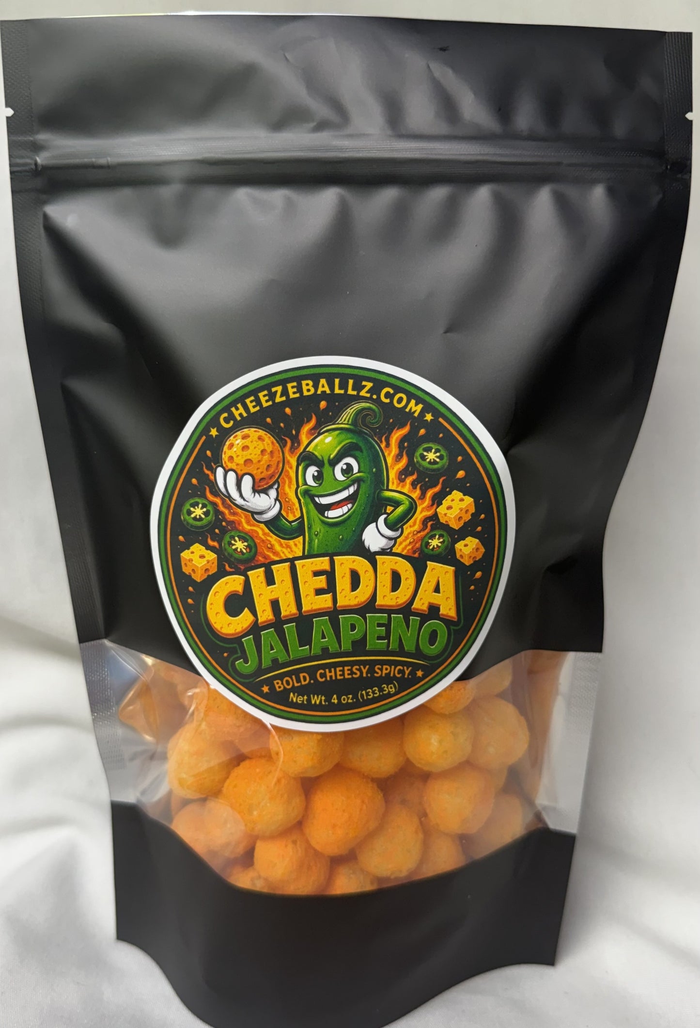 Chedda' Jalapeno - Gourmet Flavored Cheeze Balls - 4 oz. Pouch