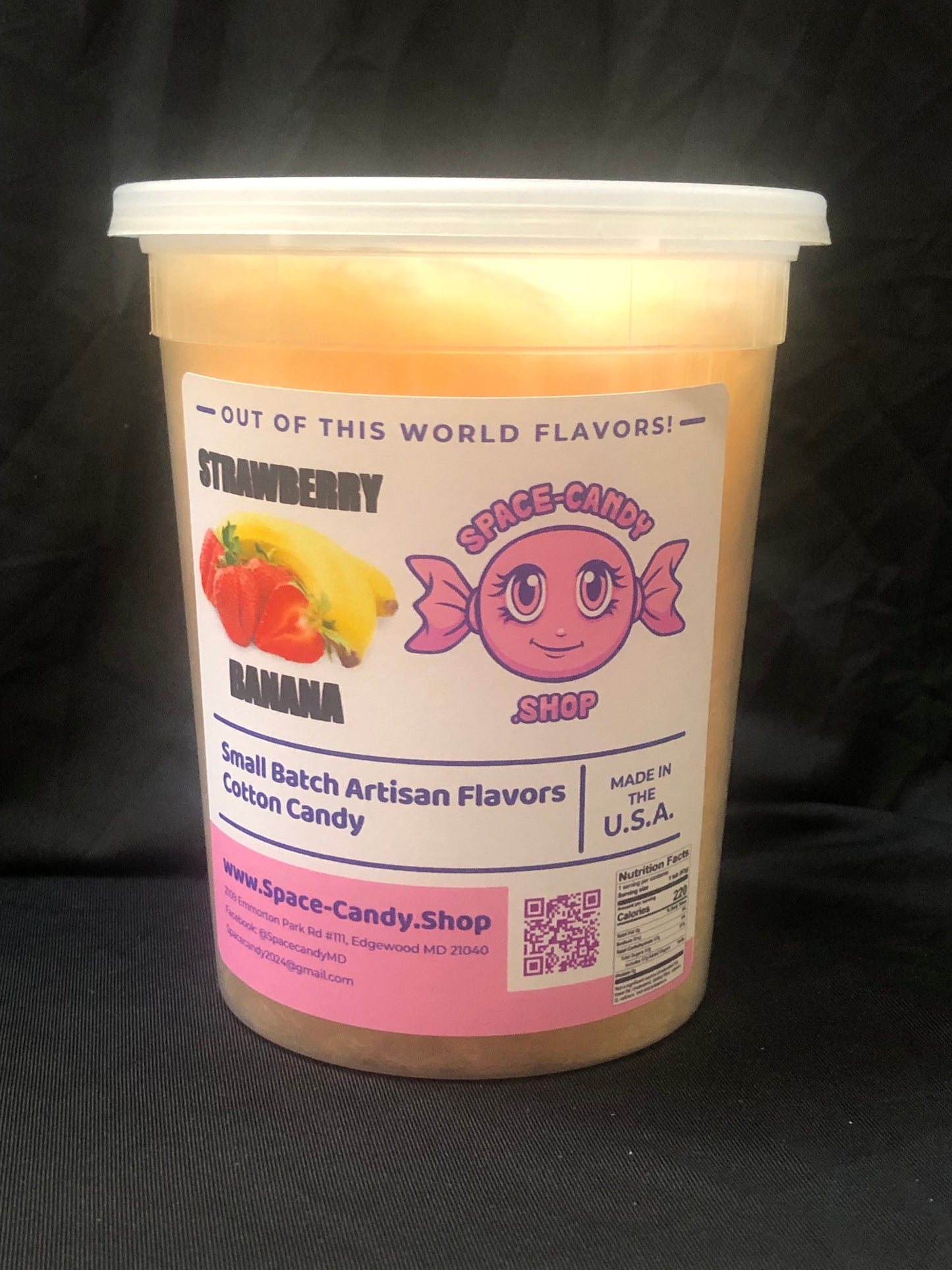 Strawberry Banana Classic Cotton Candy 32 oz. Tub