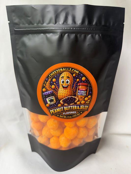 PB&J Peanut Butter & Jelly - Gourmet Flavored Cheeze Balls - 4 oz. Pouch