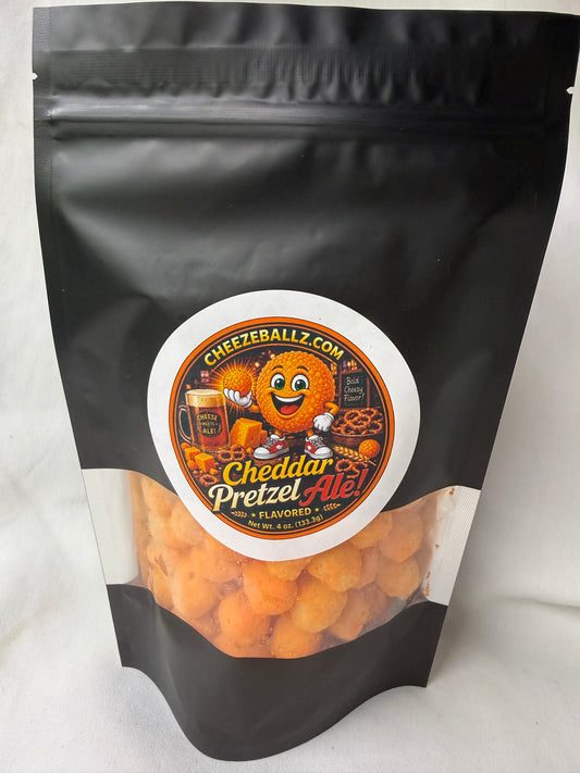 Chedda Pretzel Ale - Gourmet Flavored Cheeze Balls - 4 oz. Pouch