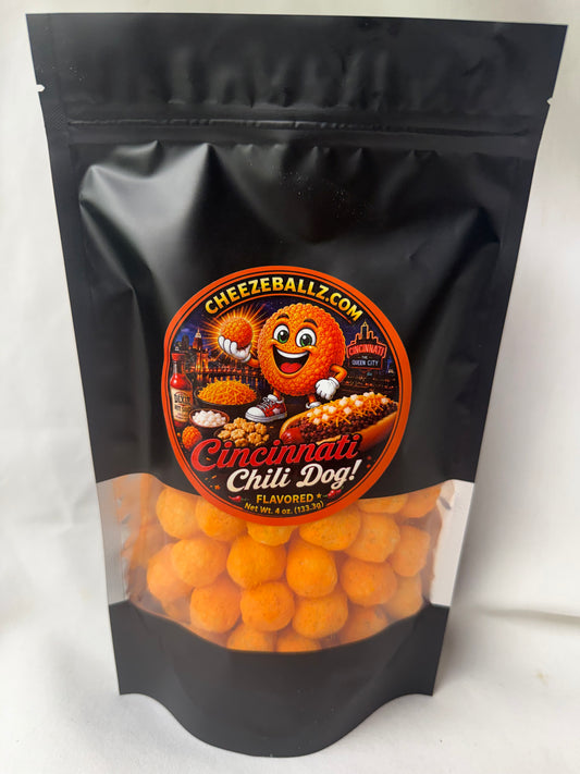 Cincinnati Chili Cheese Dog - Gourmet Flavored Cheeze Balls - 4 oz. Pouch