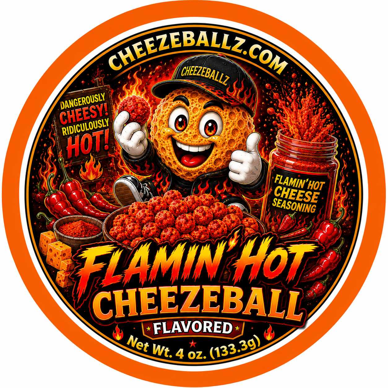 Chedda' Jalapeno - Gourmet Flavored Cheeze Balls - 4 oz. Pouch