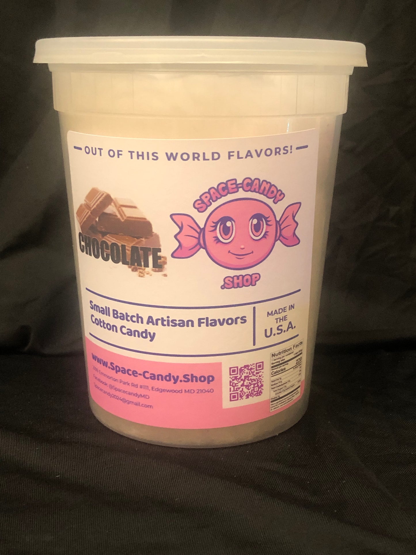 Chocolate Classic Cotton Candy 32 oz. Tub