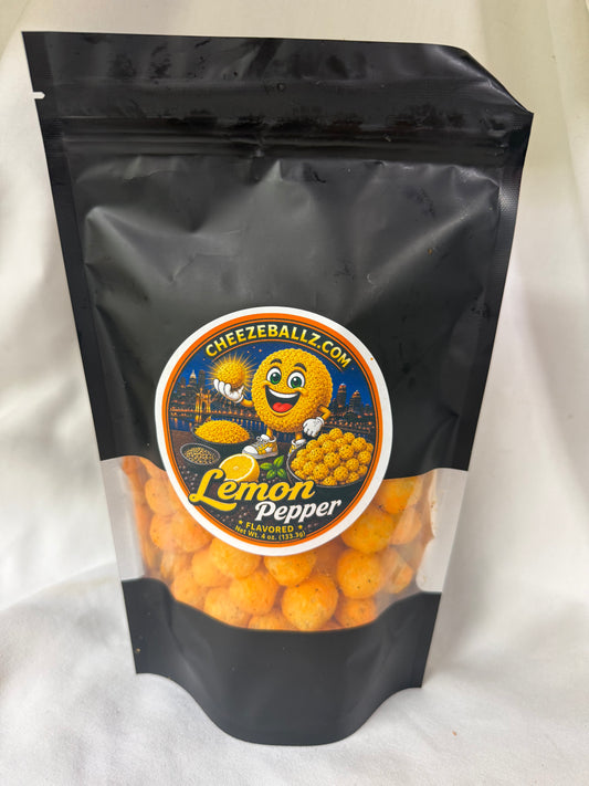 Lemon Pepper - Gourmet Flavored Cheeze Balls - 4 oz. Pouch