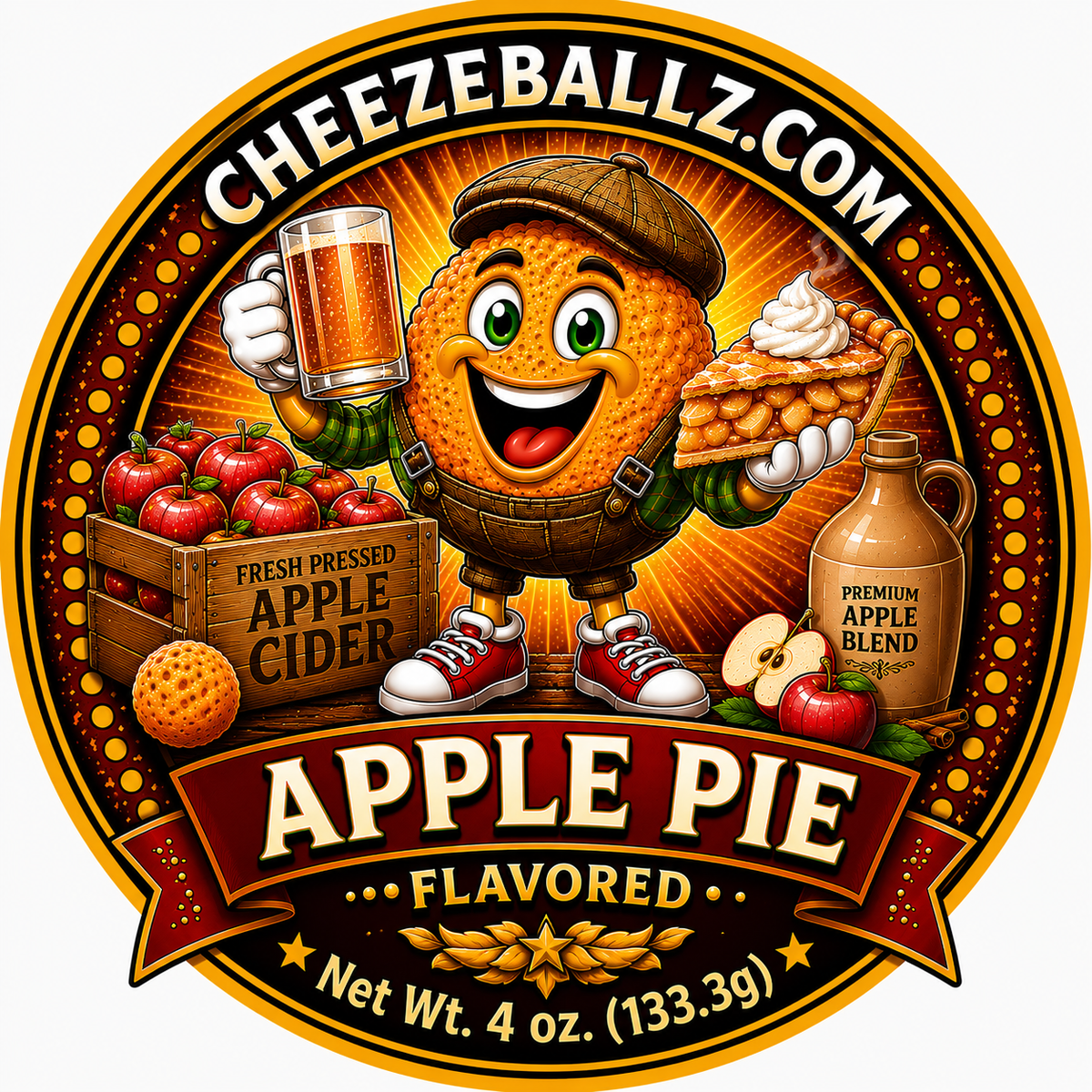Apple Pie Flavored Gourmet Cheeze Ballz - 4oz. Pouch