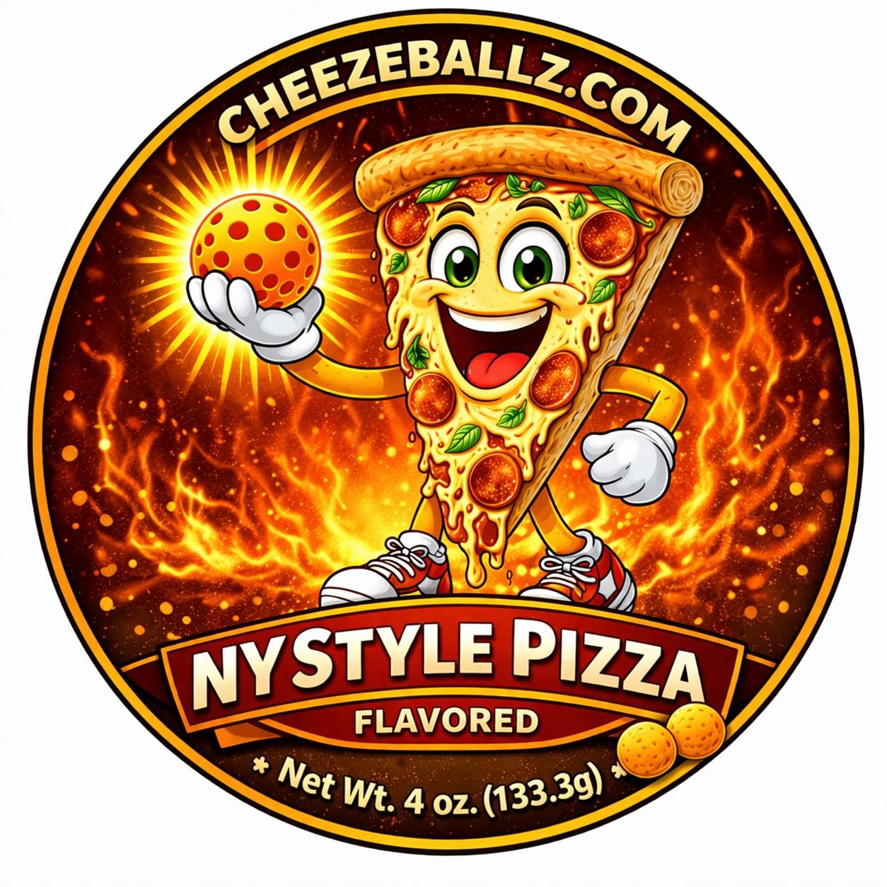 New York Style Pizza Flavored Gourmet Cheeze Ballz - 4oz. Pouch