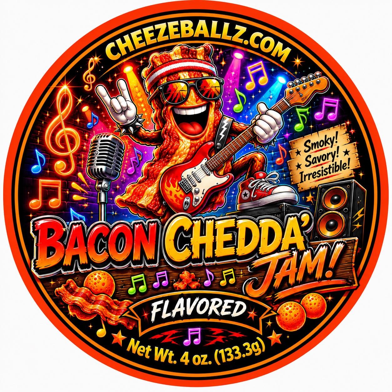 Bacon Chedda' Jam Flavored Gourmet Cheeze Ballz - 4oz. Pouch
