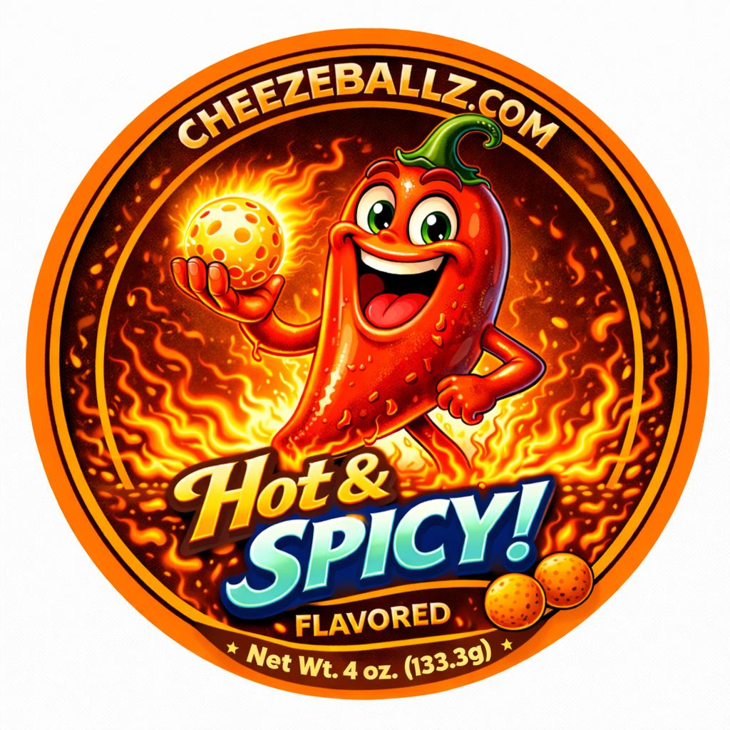 Hot & Spicy Flavored Gourmet Cheeze Ballz - 4oz. Pouch