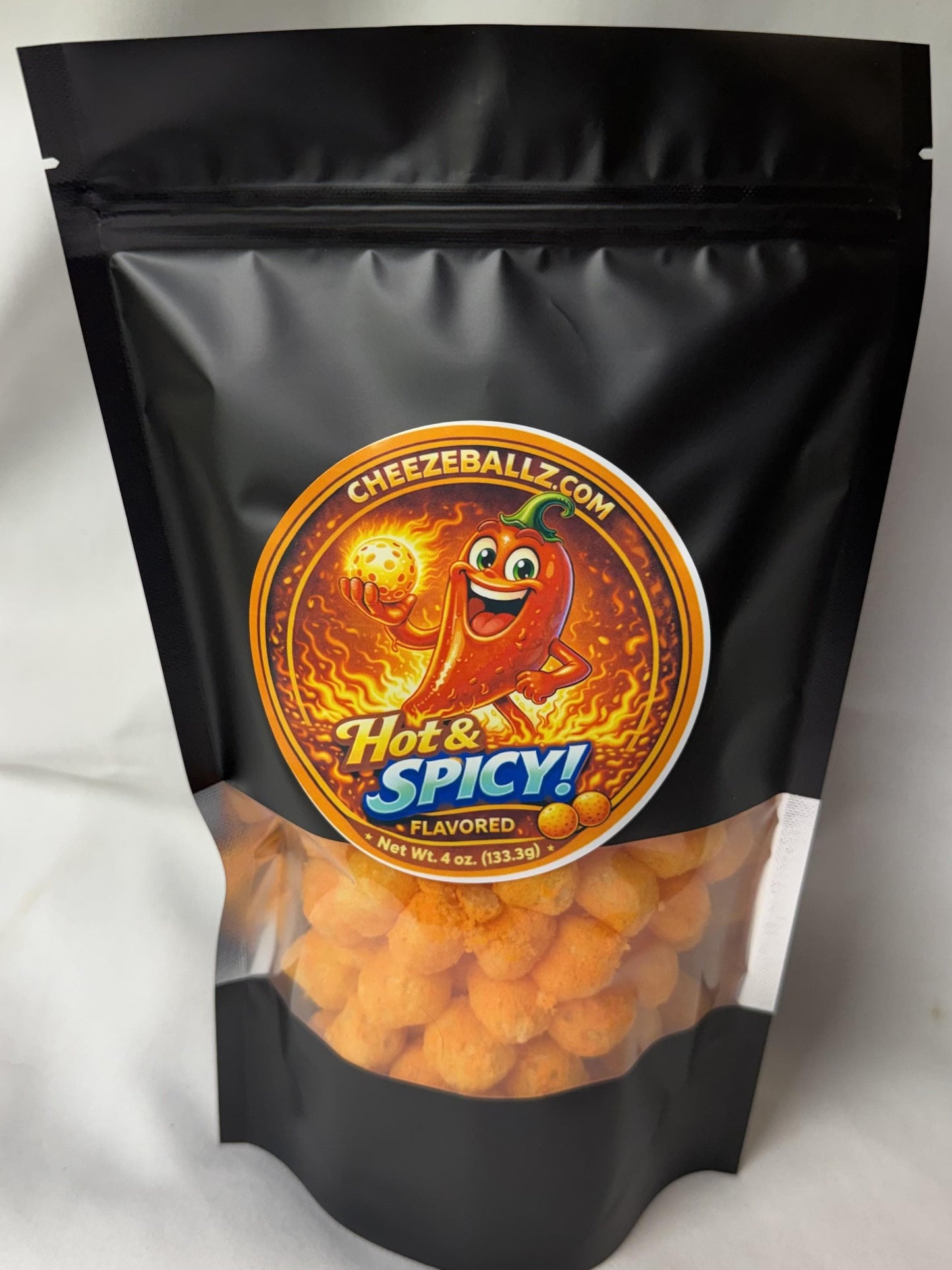 Hot & Spicy Flavored Gourmet Cheeze Ballz - 4oz. Pouch