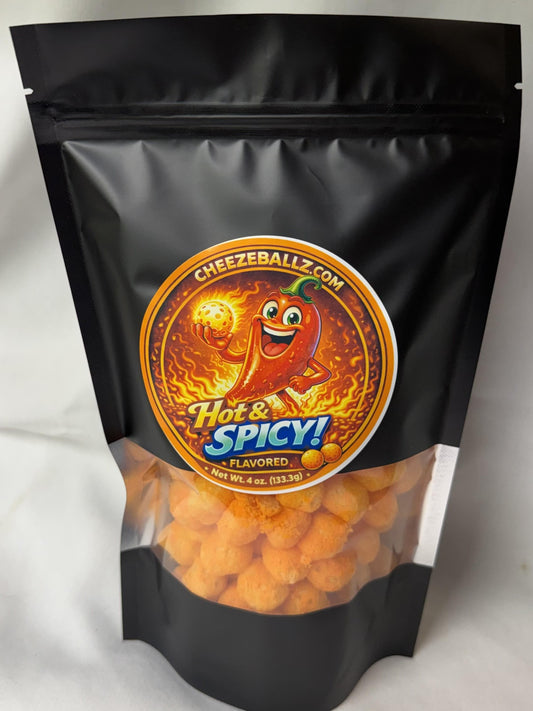 HOT & SPICY Flavored Gourmet Cheeze Ballz - 4oz. Pouch